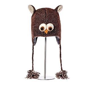 DeLux wool knitted owl hat adult size